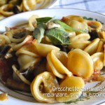 Orecchiette affumicate con melanzane, provola e pomodorini
